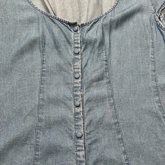 Gentle Fawn Chambray Dress Button Down Cap Flutter Sleeve Blue Size 8 EUC - Picture 3 of 13